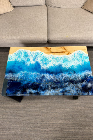 Waterfall Coffee Table with Ocean Resin River