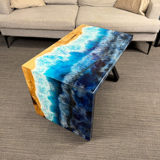 Waterfall Coffee Table with Ocean Resin River