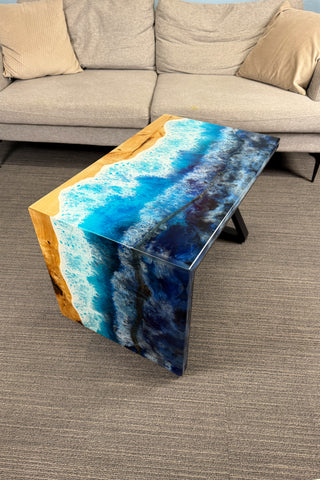 Waterfall Coffee Table with Ocean Resin River