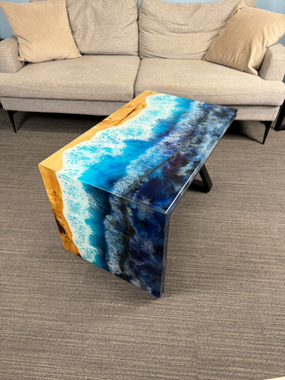 Waterfall Coffee Table with Ocean Resin River