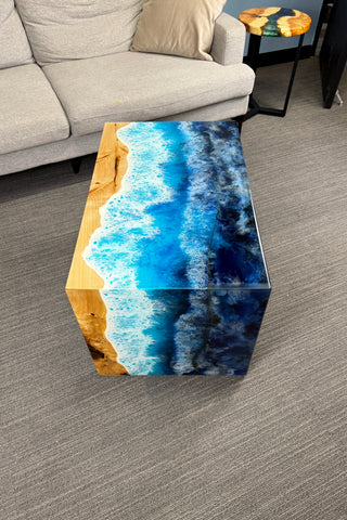Waterfall Coffee Table with Ocean Resin River