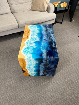 Waterfall Coffee Table with Ocean Resin River