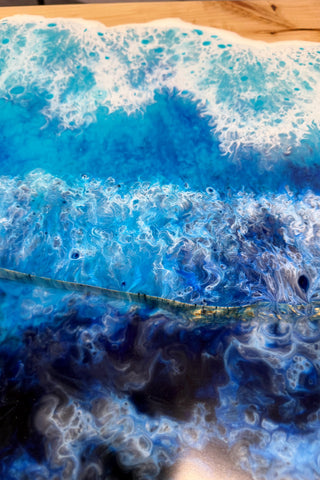 Waterfall Coffee Table with Ocean Resin River