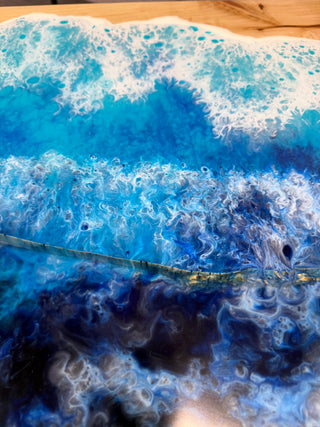 Waterfall Coffee Table with Ocean Resin River