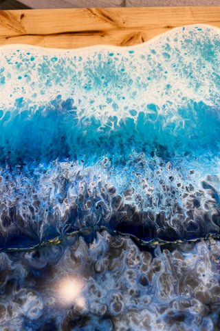 Waterfall Coffee Table with Ocean Resin River