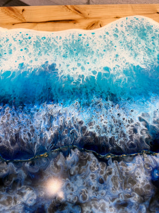 Waterfall Coffee Table with Ocean Resin River