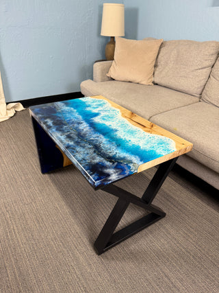 Waterfall Coffee Table with Ocean Resin River