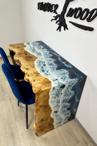Wasserfall-Ozean-Kunstwerk-Schreibtisch