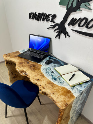 Wasserfall-Ozean-Kunstwerk-Schreibtisch