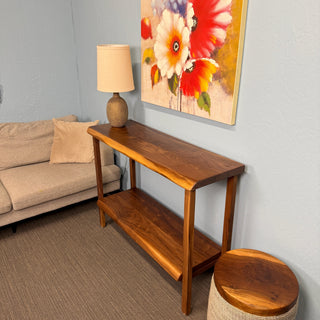 Black Walnut Entryway Table & Console Table with shelf