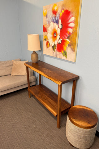 Black Walnut Entryway Table & Console Table with shelf