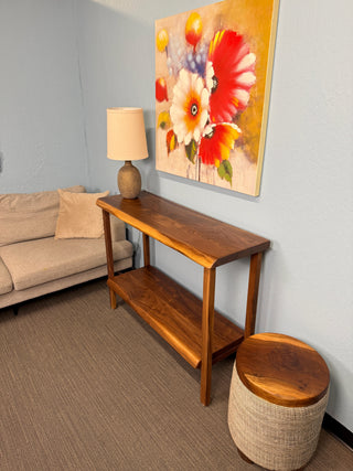 Black Walnut Entryway Table & Console Table with shelf