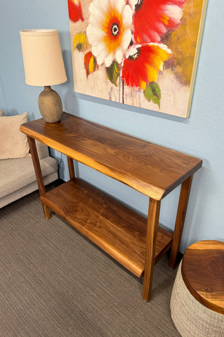 Black Walnut Entryway Table & Console Table with shelf