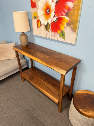 Black Walnut Entryway Table & Console Table with shelf