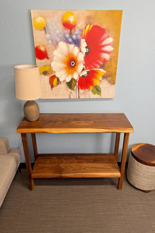 Black Walnut Entryway Table & Console Table with shelf