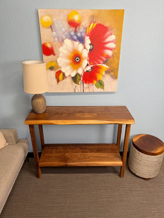 Black Walnut Entryway Table & Console Table with shelf