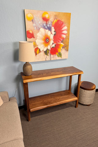 Black Walnut Entryway Table & Console Table with shelf