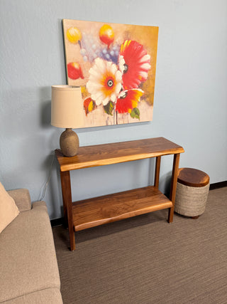 Black Walnut Entryway Table & Console Table with shelf