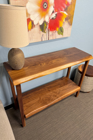 Black Walnut Entryway Table & Console Table with shelf