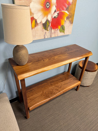 Black Walnut Entryway Table & Console Table with shelf