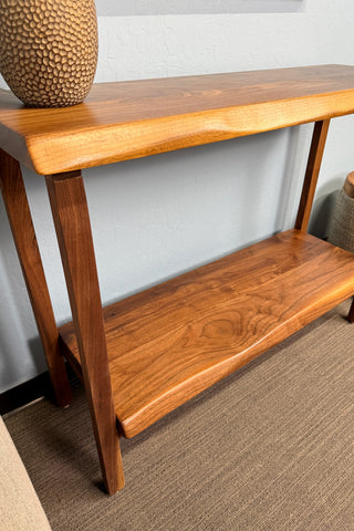 Black Walnut Entryway Table & Console Table with shelf