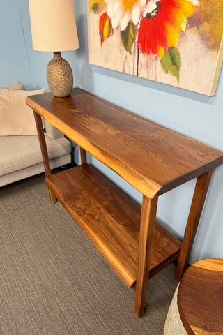 Black Walnut Entryway Table & Console Table with shelf