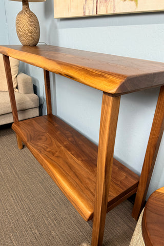 Black Walnut Entryway Table & Console Table with shelf