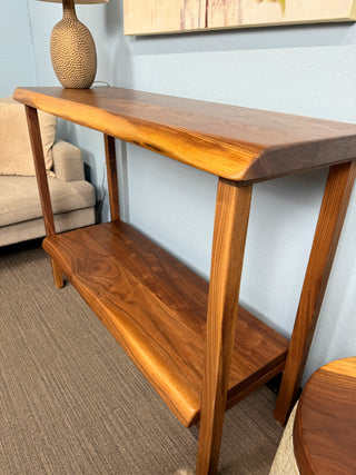 Black Walnut Entryway Table & Console Table with shelf