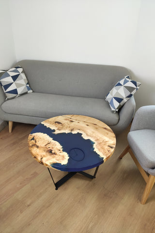 Maple Coffee Table with Epoxy