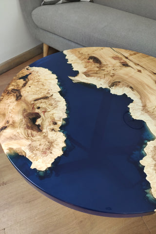 Maple Coffee Table with Epoxy