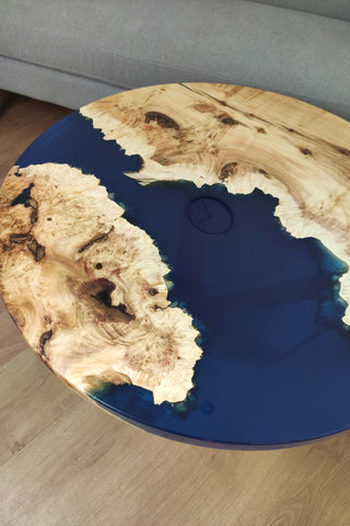 Maple Coffee Table with Epoxy