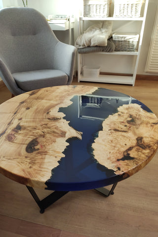Maple Coffee Table with Epoxy