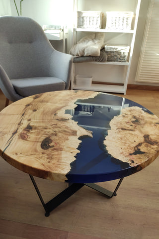 Maple Coffee Table with Epoxy