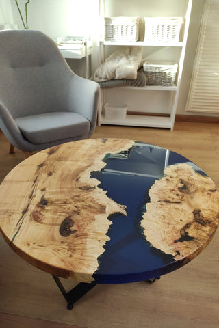 Maple Coffee Table with Epoxy