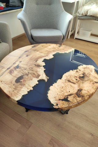 Maple Coffee Table with Epoxy
