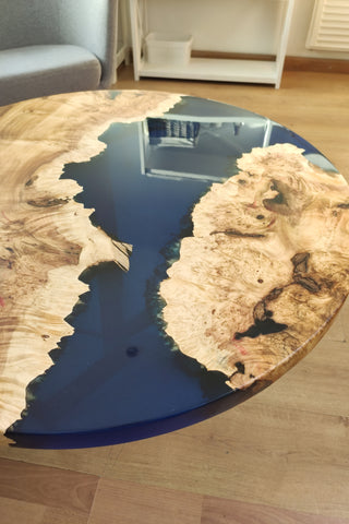 Maple Coffee Table with Epoxy