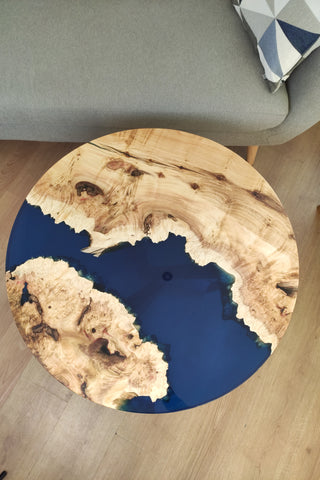 Maple Coffee Table with Epoxy