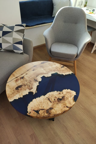 Maple Coffee Table with Epoxy
