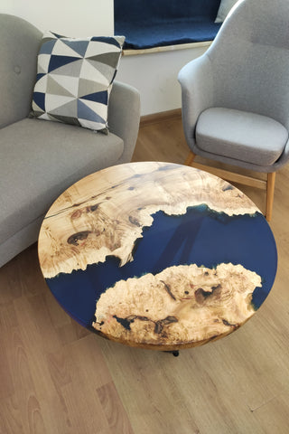 Maple Coffee Table with Epoxy