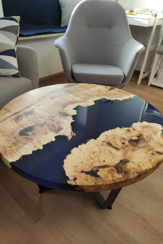 Maple Coffee Table with Epoxy