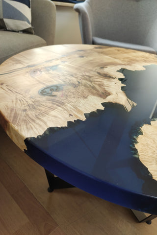 Maple Coffee Table with Epoxy