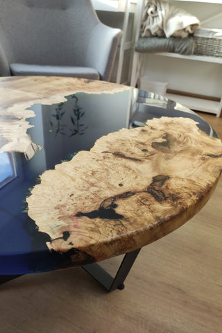 Maple Coffee Table with Epoxy