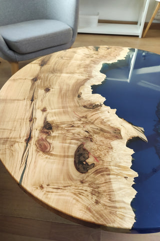 Maple Coffee Table with Epoxy