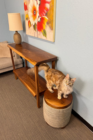 Black Walnut Entryway Table & Console Table with shelf