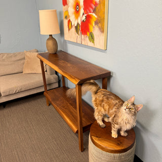 Black Walnut Entryway Table & Console Table with shelf