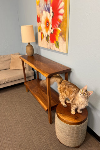 Black Walnut Entryway Table & Console Table with shelf