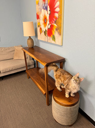 Black Walnut Entryway Table & Console Table with shelf