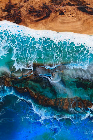 Poplar Resin Ocean Dining Table
