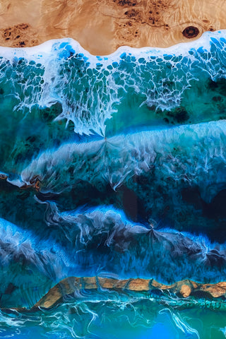 Poplar Resin Ocean Dining Table