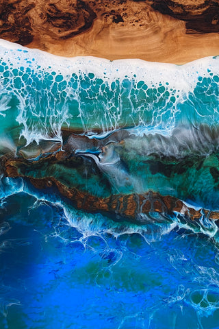 Poplar Resin Ocean Dining Table
